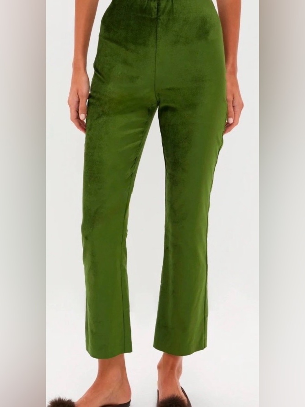 Tuckernuck XL Green Velvet Ashford Pants Holiday High Rise Kick Flare Office